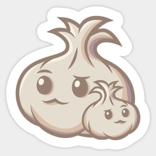 Mama Garlic and baby garlic Sticker